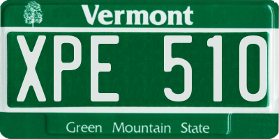 VT license plate XPE510