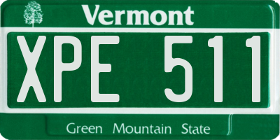 VT license plate XPE511