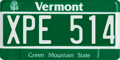 VT license plate XPE514