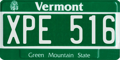 VT license plate XPE516