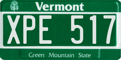 VT license plate XPE517