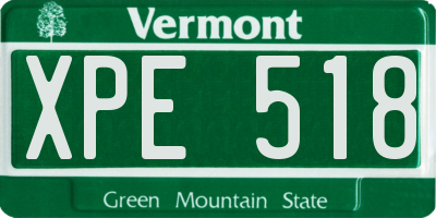 VT license plate XPE518