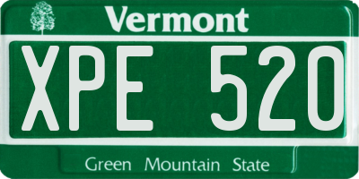 VT license plate XPE520