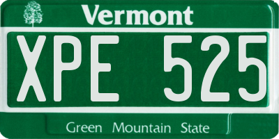VT license plate XPE525