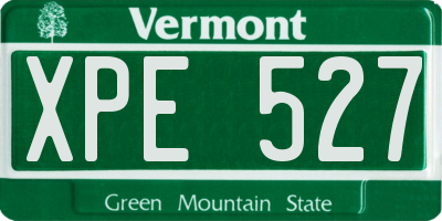 VT license plate XPE527