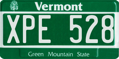 VT license plate XPE528