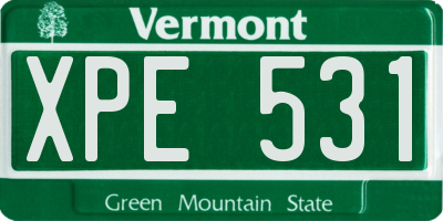 VT license plate XPE531