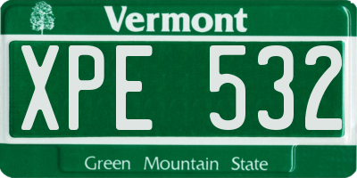 VT license plate XPE532