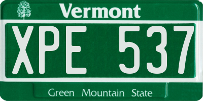 VT license plate XPE537