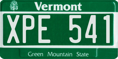 VT license plate XPE541