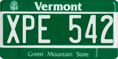 VT license plate XPE542