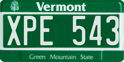 VT license plate XPE543