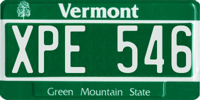VT license plate XPE546