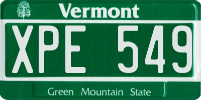 VT license plate XPE549