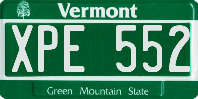 VT license plate XPE552