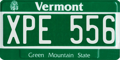 VT license plate XPE556
