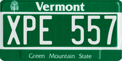 VT license plate XPE557