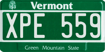 VT license plate XPE559