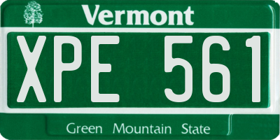 VT license plate XPE561