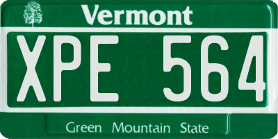 VT license plate XPE564