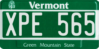 VT license plate XPE565