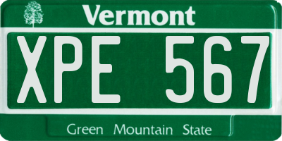 VT license plate XPE567