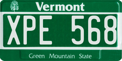 VT license plate XPE568