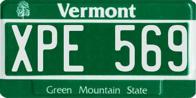 VT license plate XPE569