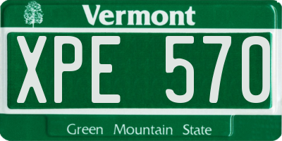 VT license plate XPE570