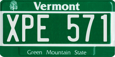 VT license plate XPE571