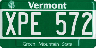 VT license plate XPE572