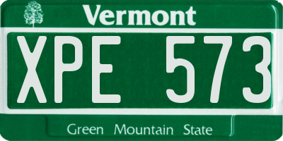 VT license plate XPE573