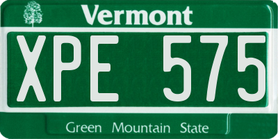 VT license plate XPE575