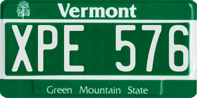 VT license plate XPE576