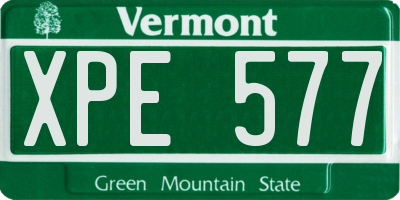 VT license plate XPE577