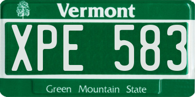 VT license plate XPE583