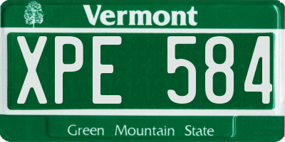 VT license plate XPE584