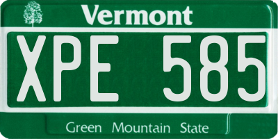VT license plate XPE585