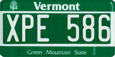 VT license plate XPE586