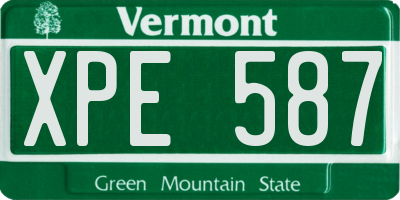 VT license plate XPE587