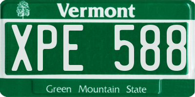 VT license plate XPE588