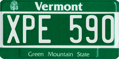 VT license plate XPE590