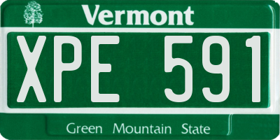 VT license plate XPE591