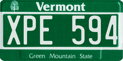VT license plate XPE594