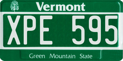 VT license plate XPE595