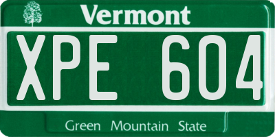VT license plate XPE604