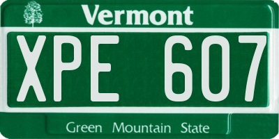 VT license plate XPE607