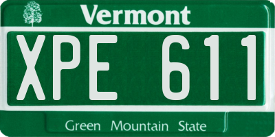 VT license plate XPE611