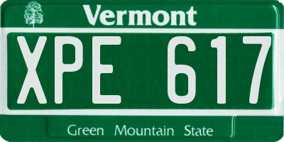VT license plate XPE617