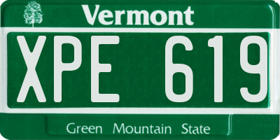 VT license plate XPE619